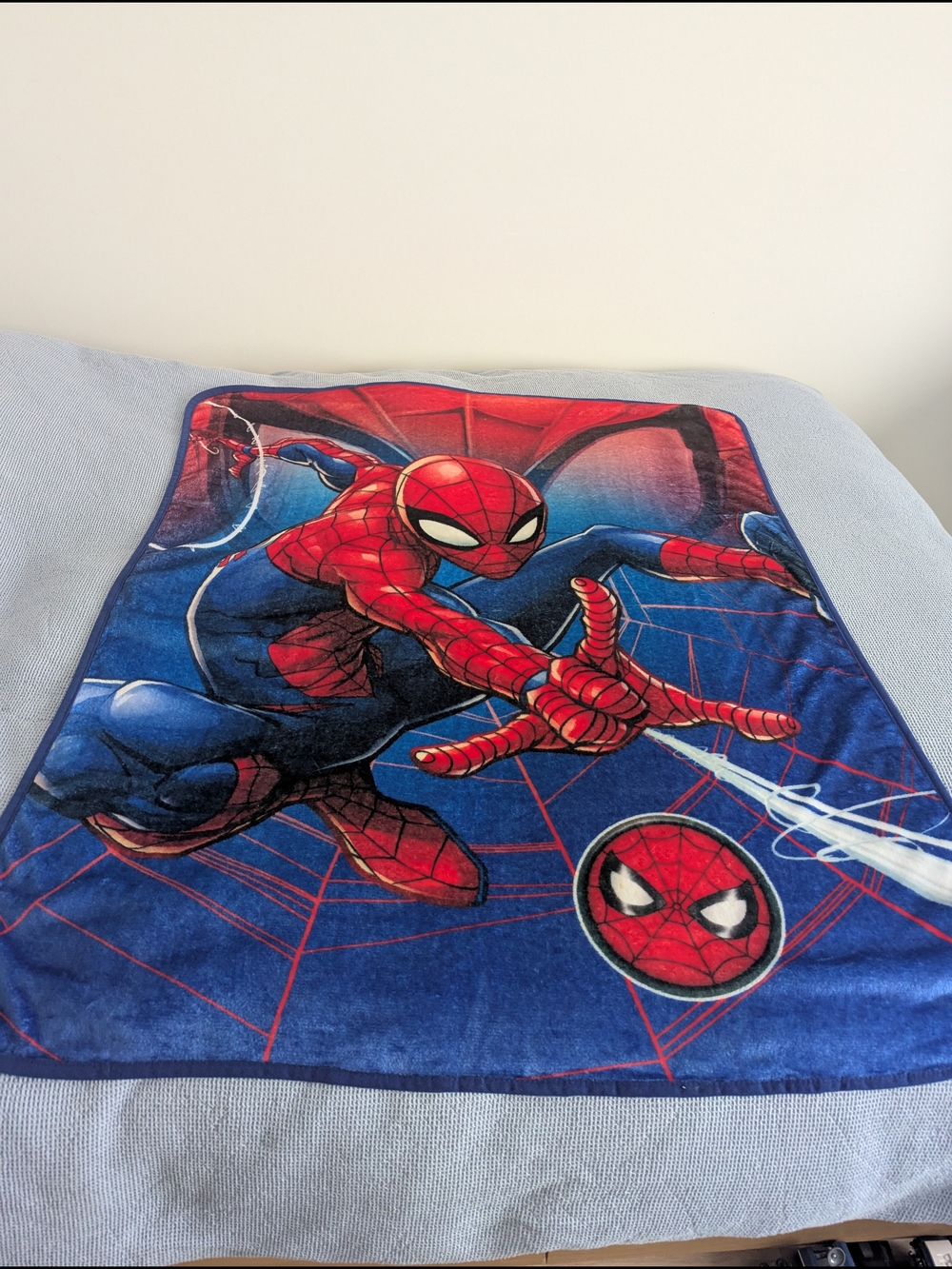 Marvel Spider-Man Plush Throw Blanket in Red and Blue